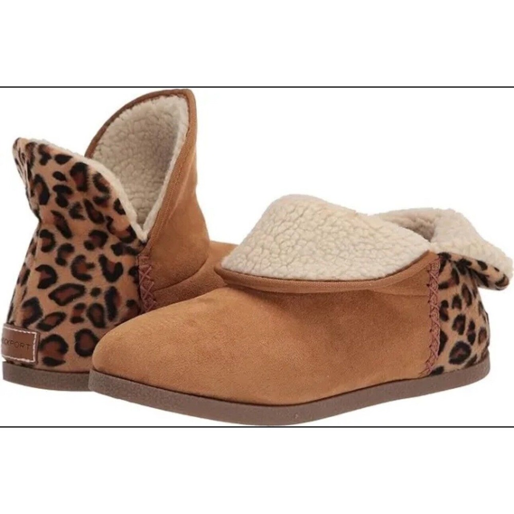 Rockport Women's Trutech Veda Slipper Boot Size 5‎ Leopard New MSRP $80